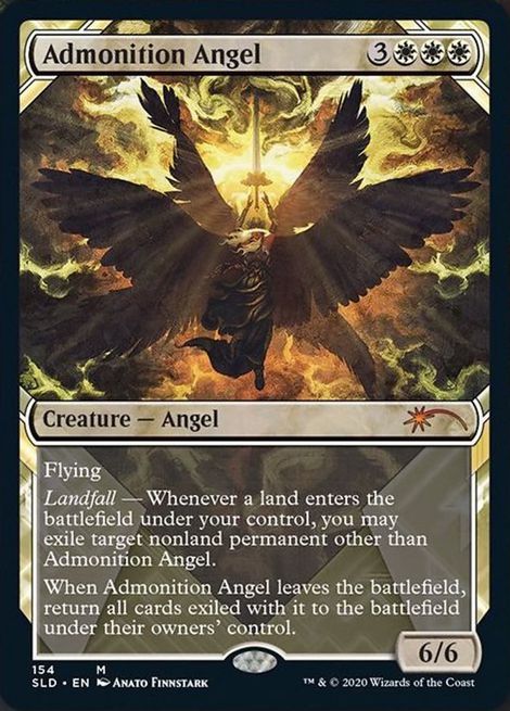 【Foil】(154)■フルアート■《忠告の天使/Admonition Angel》[SLD] 白R